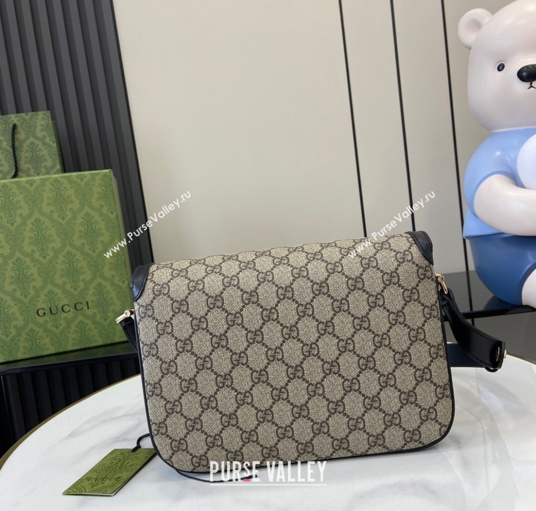 Gucci Horsebit 1955 GG Canvas Soft Small Shoulder Bag Black 2025 815178 (XLU-250117018)