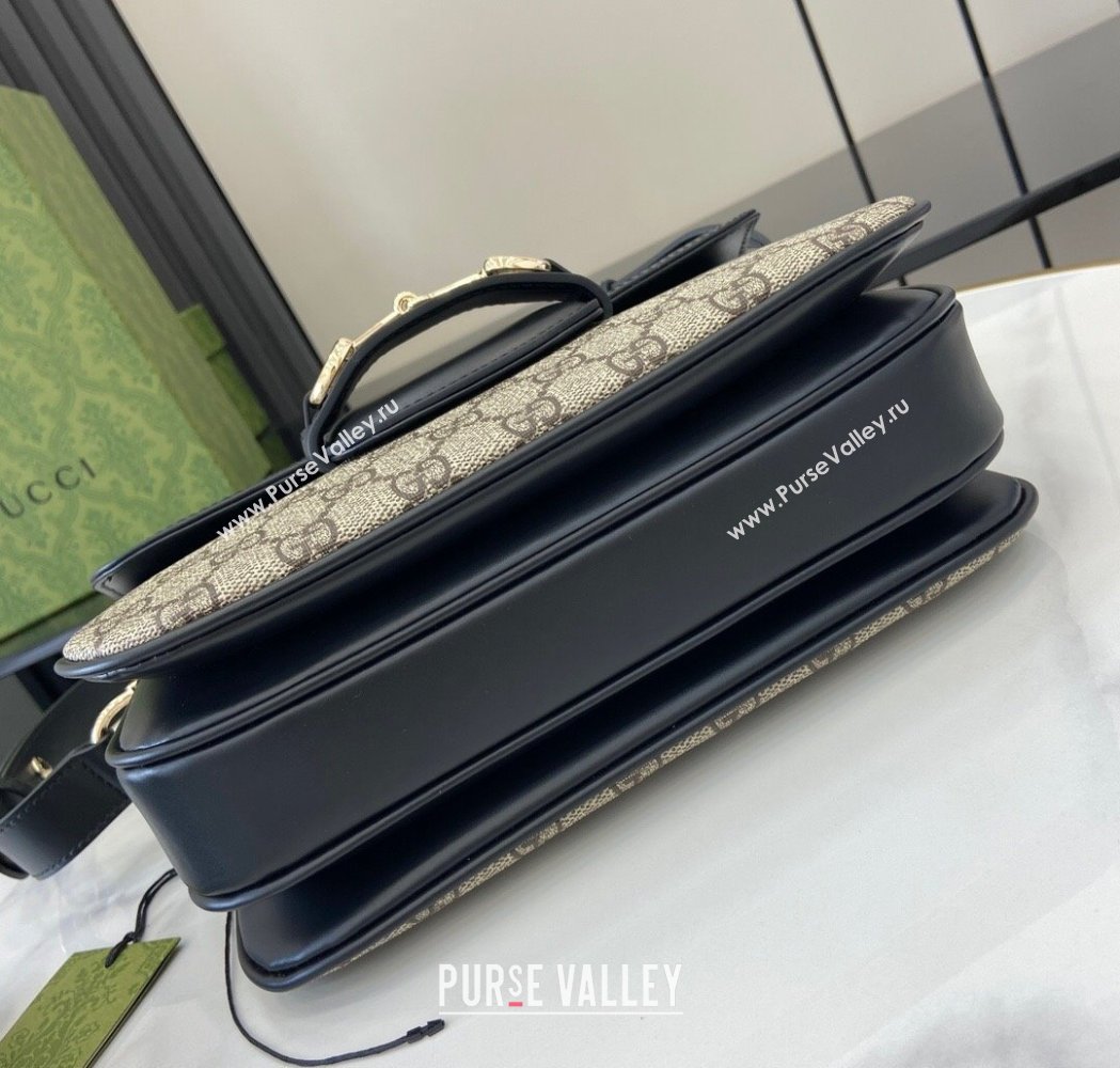 Gucci Horsebit 1955 GG Canvas Soft Small Shoulder Bag Black 2025 815178 (XLU-250117018)