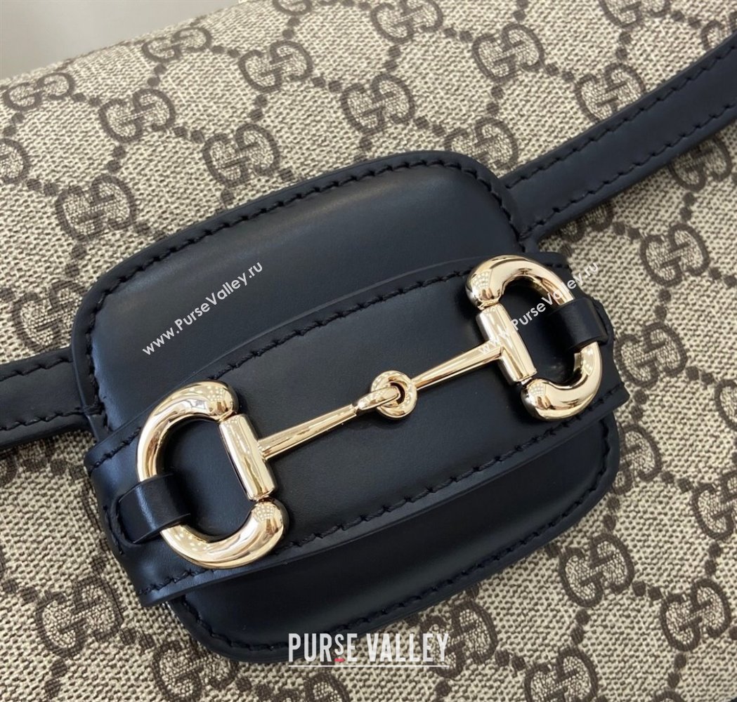 Gucci Horsebit 1955 GG Canvas Soft Small Shoulder Bag Black 2025 815178 (XLU-250117018)