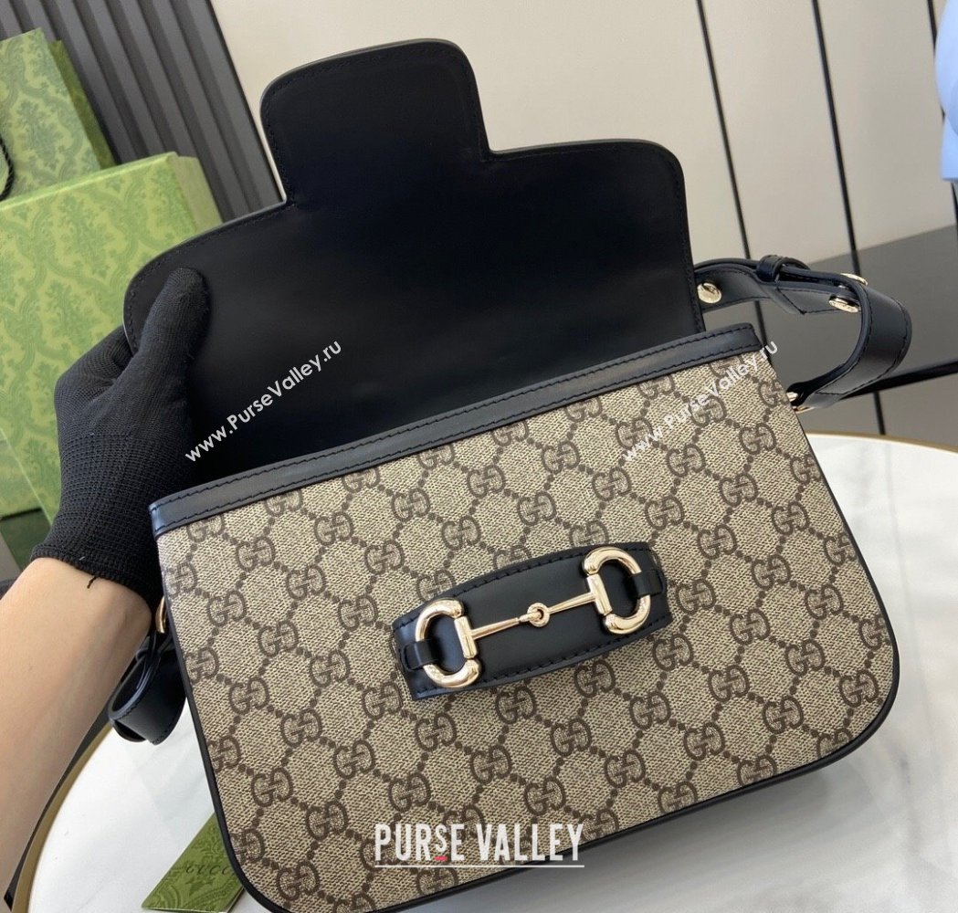 Gucci Horsebit 1955 GG Canvas Soft Small Shoulder Bag Black 2025 815178 (XLU-250117018)