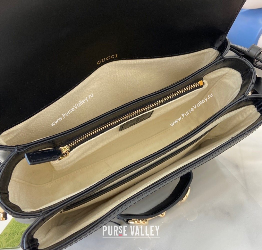 Gucci Horsebit 1955 GG Canvas Soft Small Shoulder Bag Black 2025 815178 (XLU-250117018)