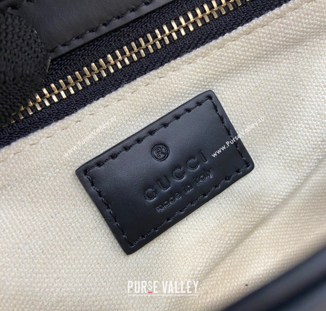 Gucci Horsebit 1955 GG Canvas Soft Small Shoulder Bag Black 2025 815178 (XLU-250117018)