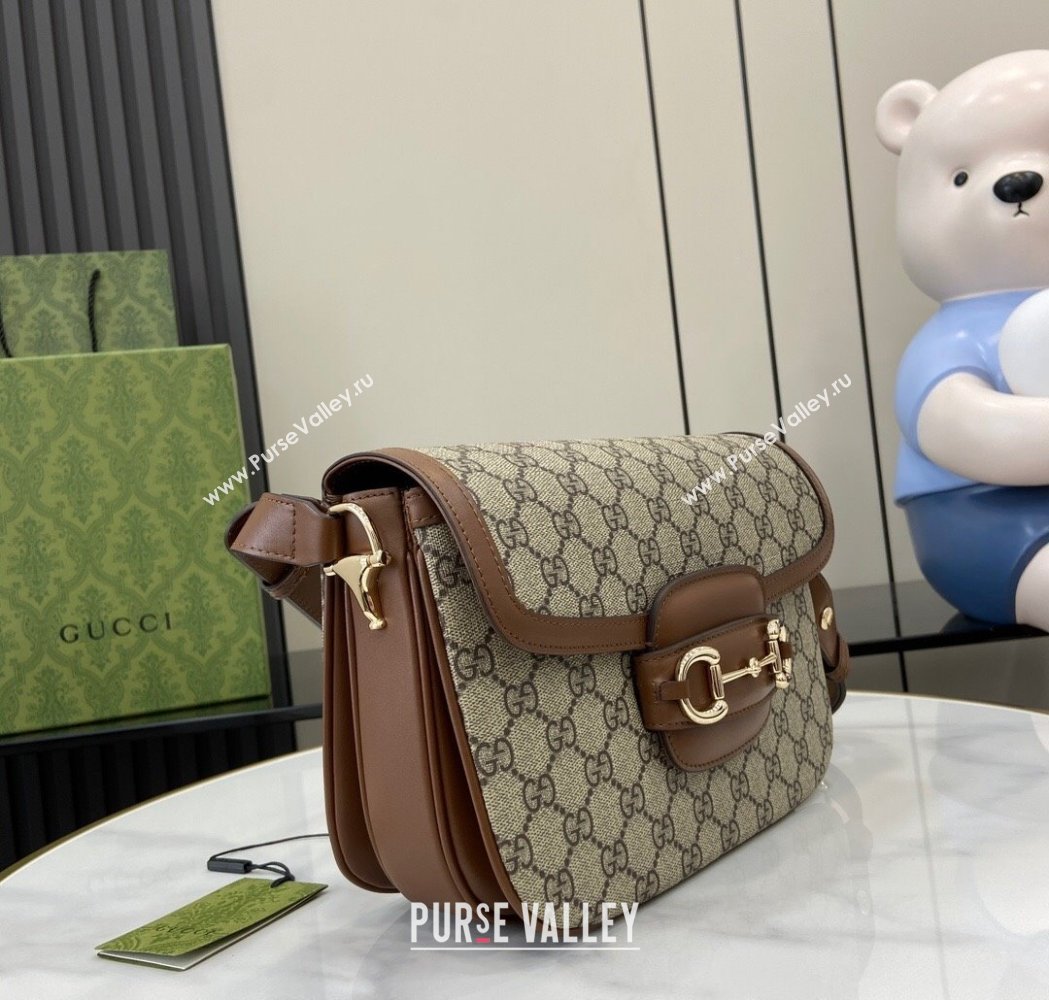 Gucci Horsebit 1955 GG Canvas Soft Small Shoulder Bag Brown 2025 815178 (XLU-250117019)