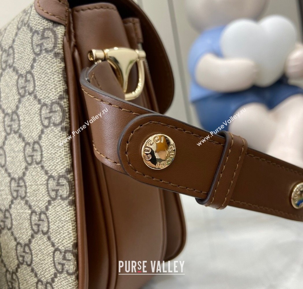 Gucci Horsebit 1955 GG Canvas Soft Small Shoulder Bag Brown 2025 815178 (XLU-250117019)