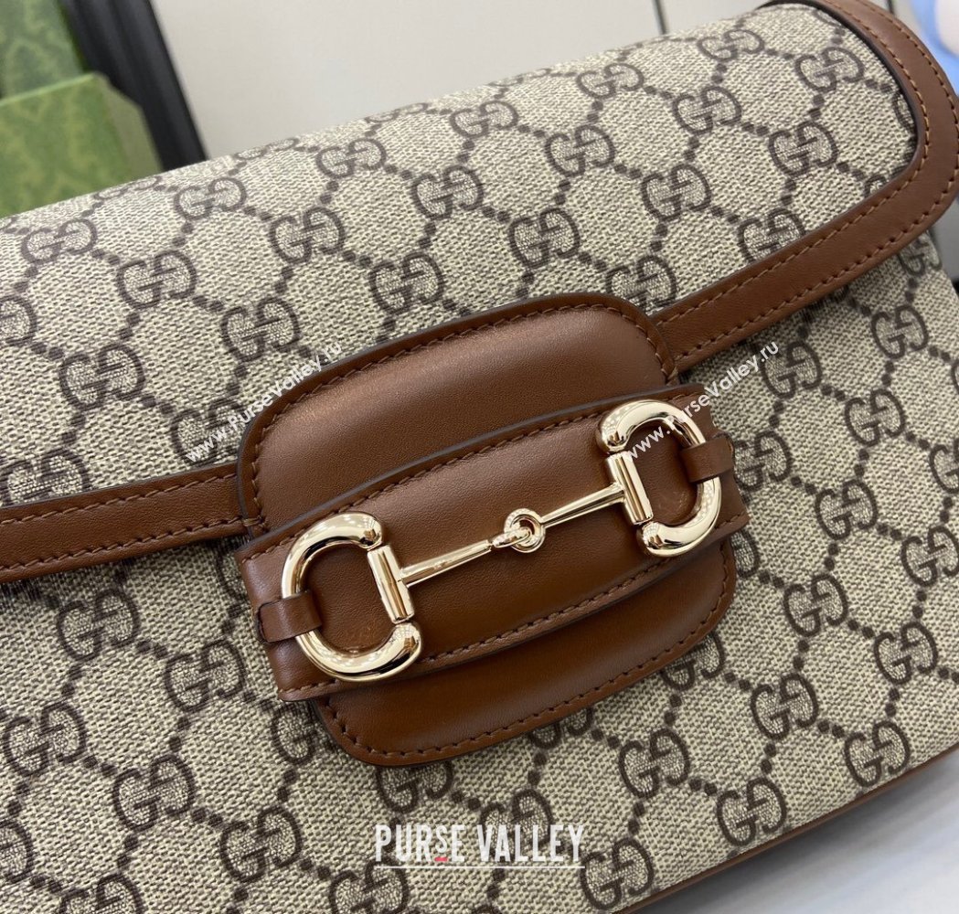 Gucci Horsebit 1955 GG Canvas Soft Small Shoulder Bag Brown 2025 815178 (XLU-250117019)