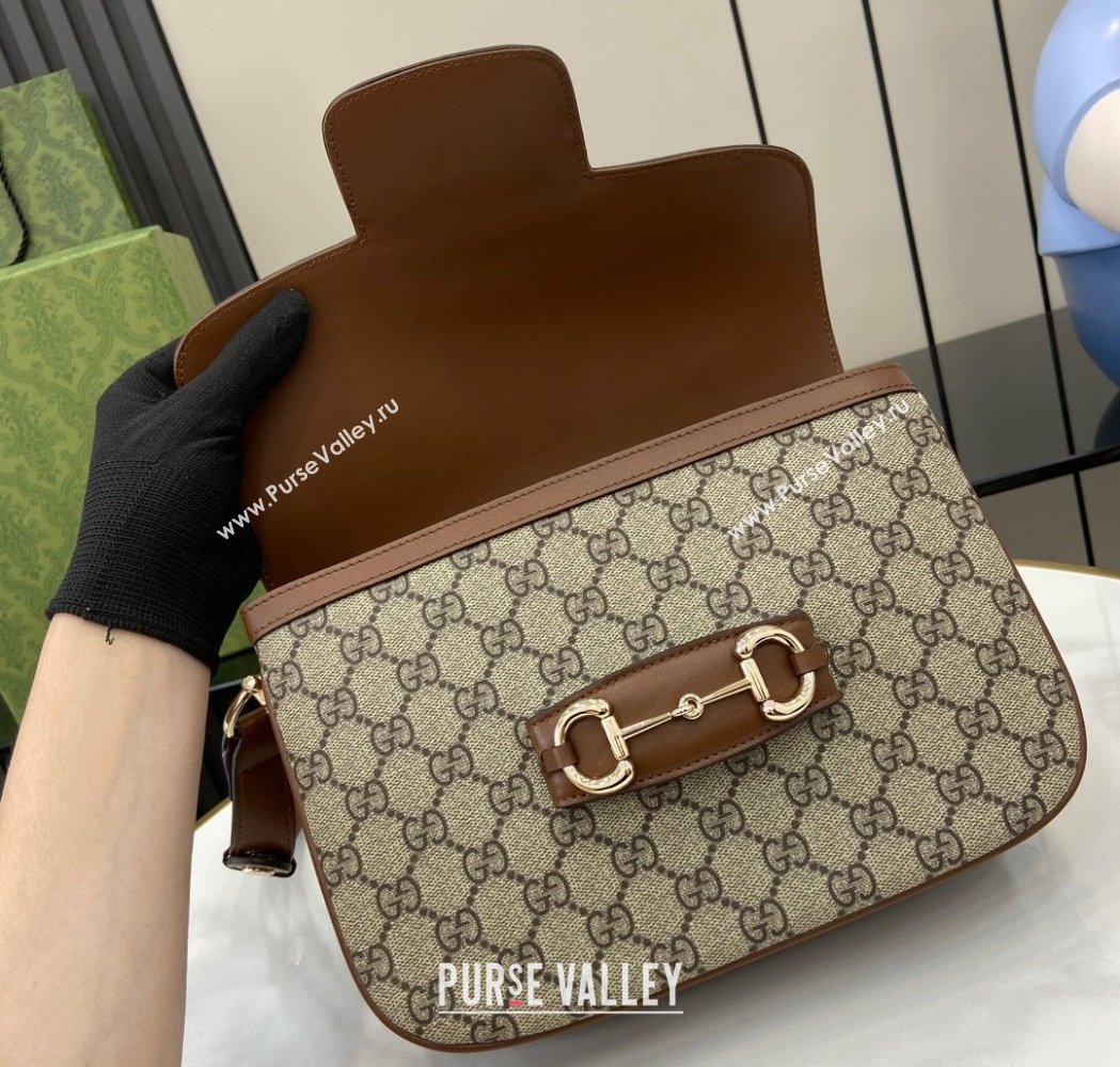 Gucci Horsebit 1955 GG Canvas Soft Small Shoulder Bag Brown 2025 815178 (XLU-250117019)