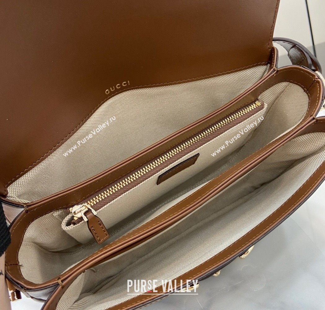 Gucci Horsebit 1955 GG Canvas Soft Small Shoulder Bag Brown 2025 815178 (XLU-250117019)