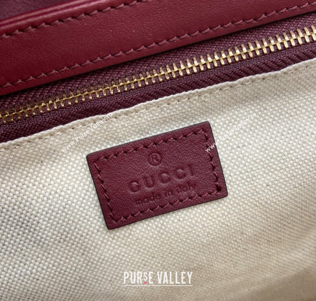 Gucci Horsebit 1955 GG Canvas Soft Small Shoulder Bag Burgundy 2025 815178 (XLU-250117021)