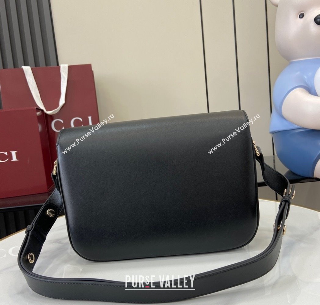 Gucci Horsebit 1955 Leather Soft Small Shoulder Bag Black 2025 815178 (XLU-250117022)