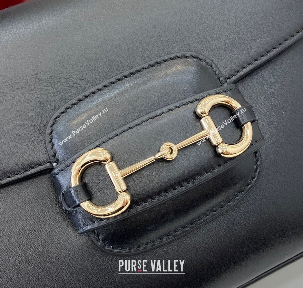 Gucci Horsebit 1955 Leather Soft Small Shoulder Bag Black 2025 815178 (XLU-250117022)