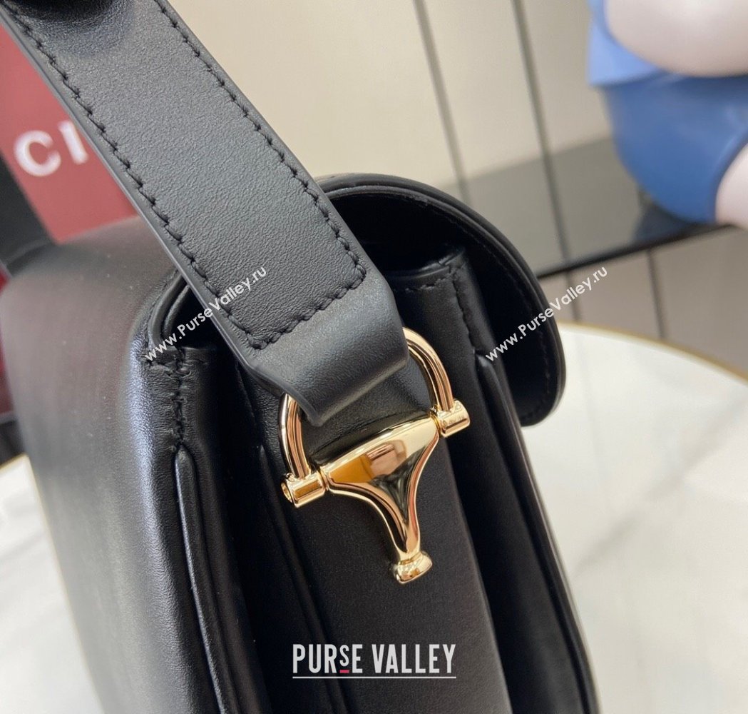 Gucci Horsebit 1955 Leather Soft Small Shoulder Bag Black 2025 815178 (XLU-250117022)