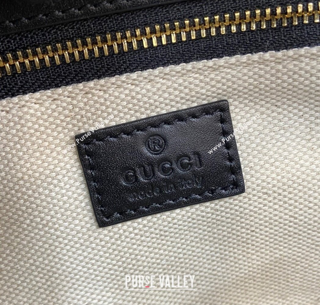 Gucci Horsebit 1955 Leather Soft Small Shoulder Bag Black 2025 815178 (XLU-250117022)