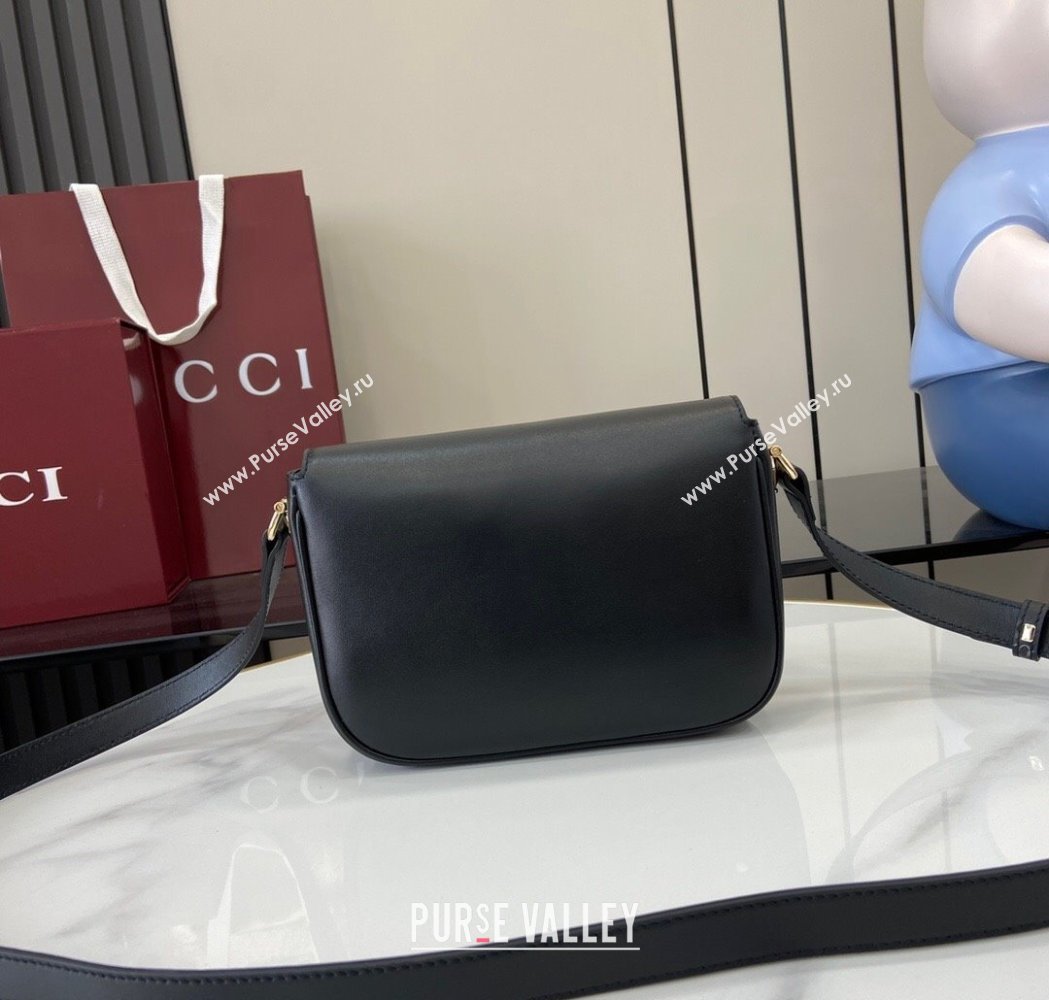 Gucci Horsebit 1955 Leather Mini Shoulder Bag Black 2025 815205 (XLU-250117023)