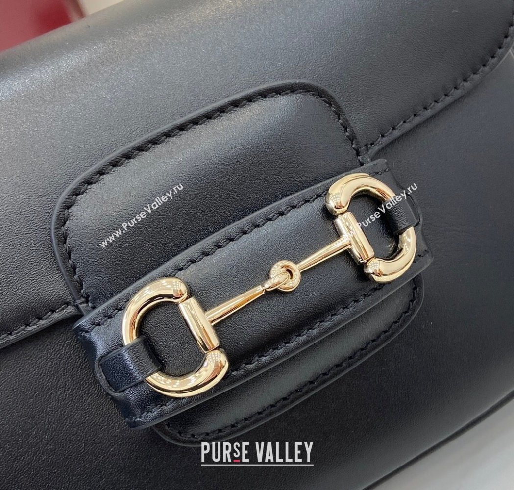 Gucci Horsebit 1955 Leather Mini Shoulder Bag Black 2025 815205 (XLU-250117023)