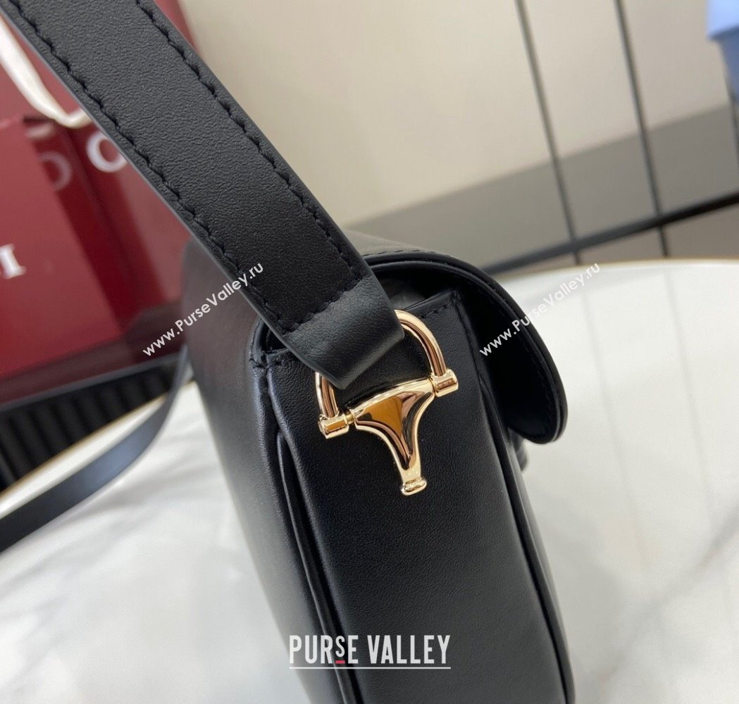 Gucci Horsebit 1955 Leather Mini Shoulder Bag Black 2025 815205 (XLU-250117023)
