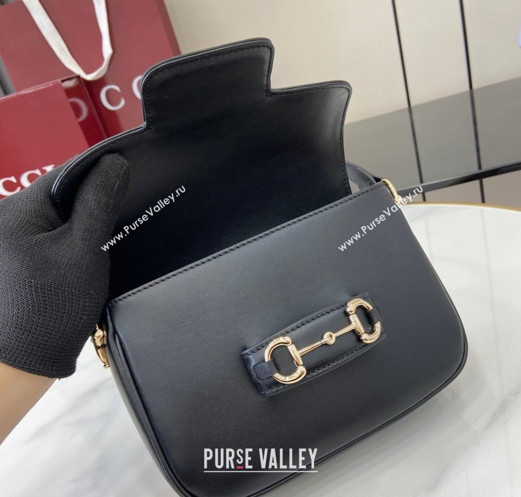Gucci Horsebit 1955 Leather Mini Shoulder Bag Black 2025 815205 (XLU-250117023)