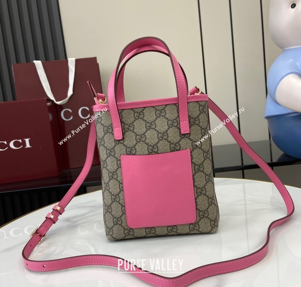 Gucci GG Canvas Mini Bag with Charm Pink 2025 831899 (XLU-250117024)