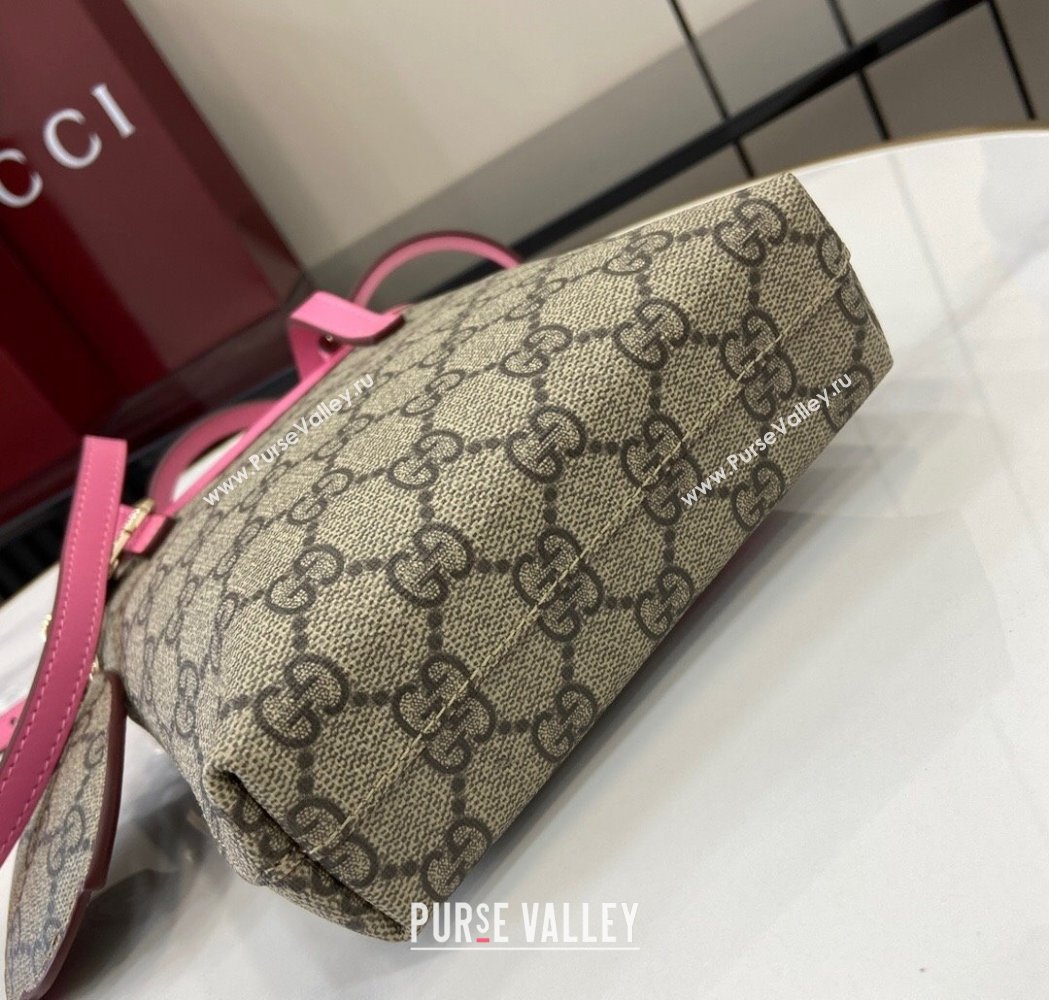 Gucci GG Canvas Mini Bag with Charm Pink 2025 831899 (XLU-250117024)