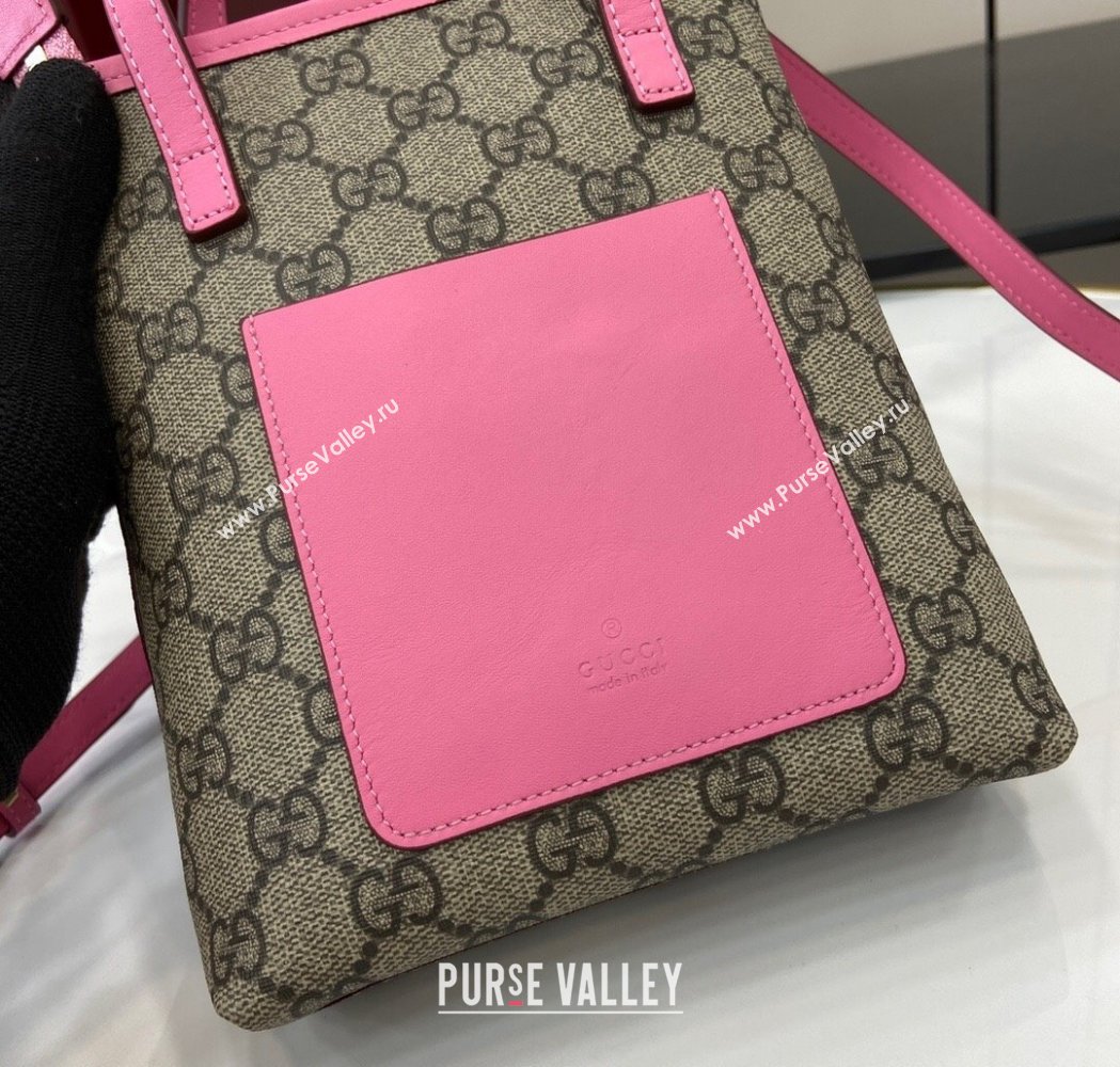 Gucci GG Canvas Mini Bag with Charm Pink 2025 831899 (XLU-250117024)