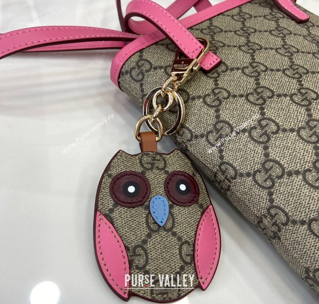 Gucci GG Canvas Mini Bag with Charm Pink 2025 831899 (XLU-250117024)