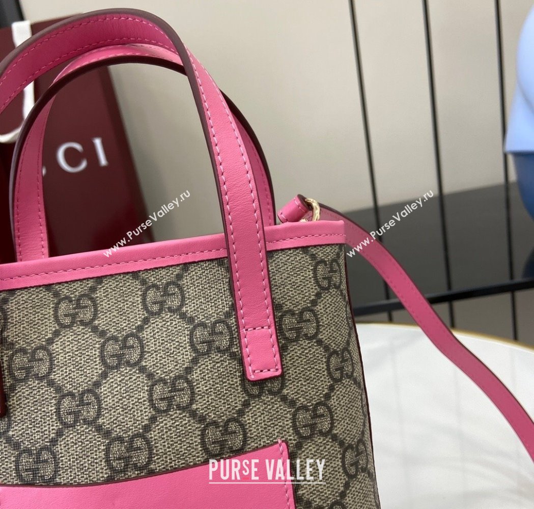 Gucci GG Canvas Mini Bag with Charm Pink 2025 831899 (XLU-250117024)
