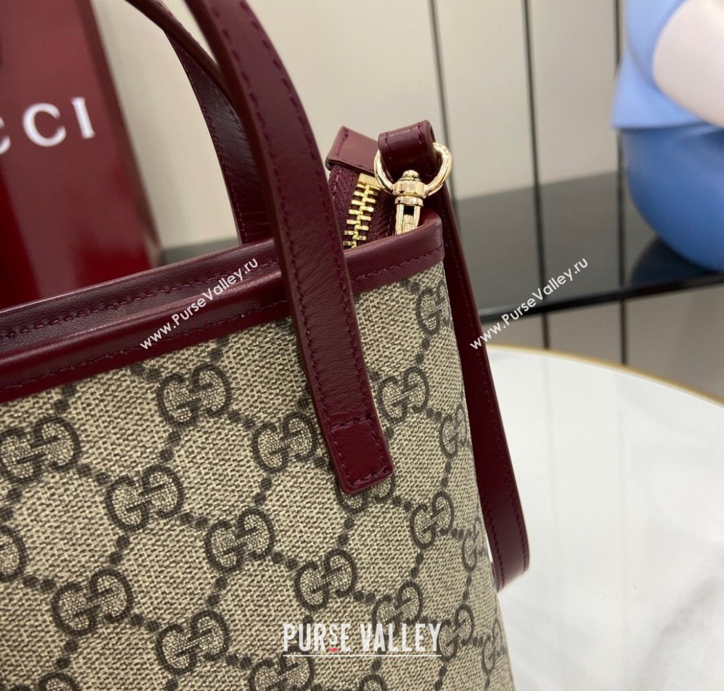 Gucci GG Canvas Mini Bag with Charm Burgundy 2025 831899 (XLU-250117025)