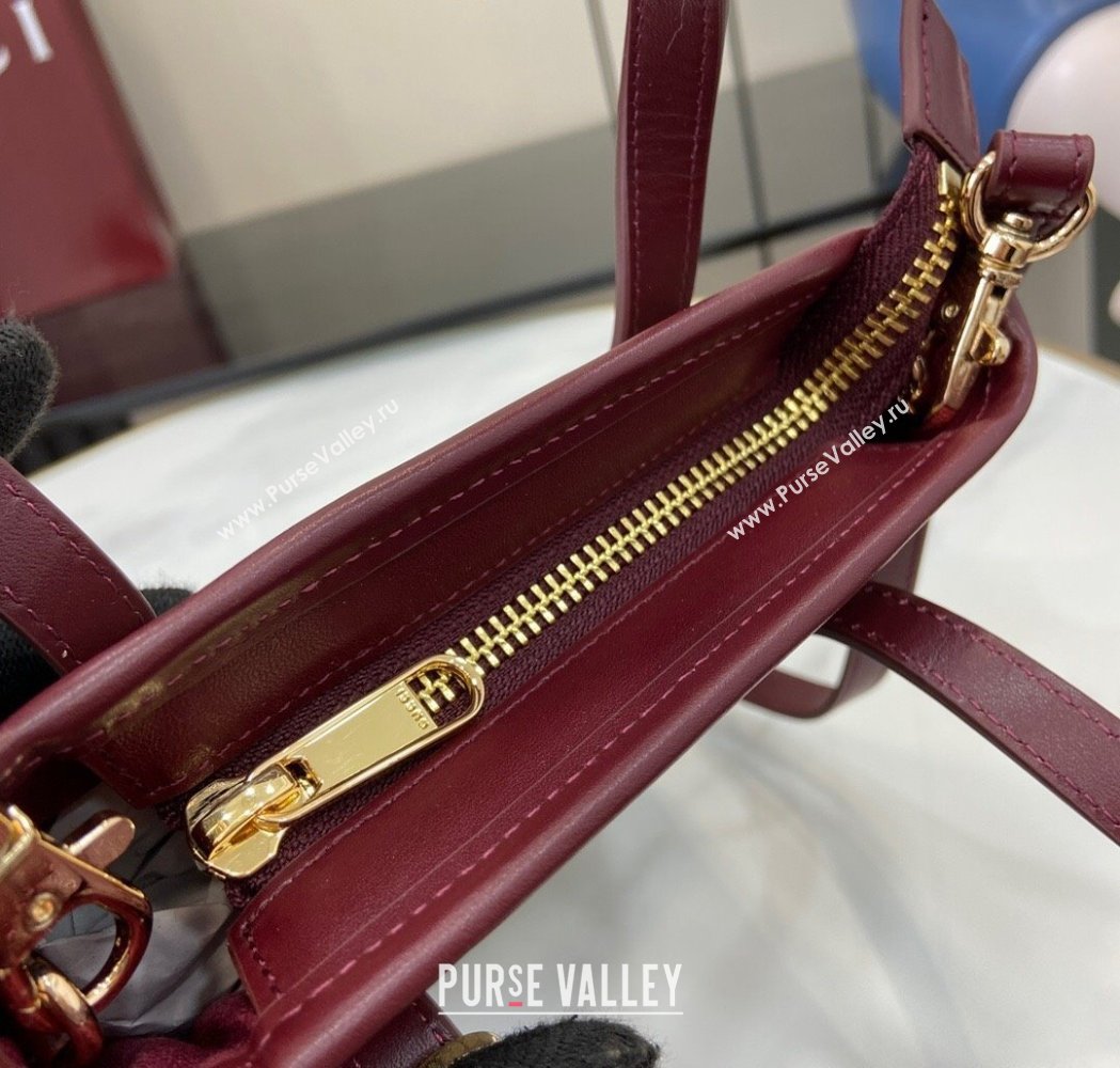 Gucci GG Canvas Mini Bag with Charm Burgundy 2025 831899 (XLU-250117025)
