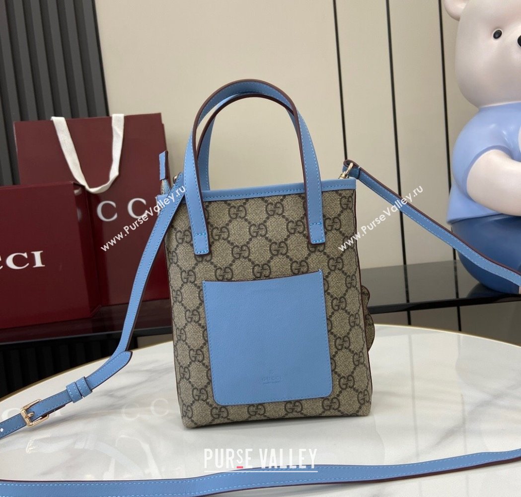 Gucci GG Canvas Mini Bag with Charm Blue 2025 831899 (XLU-250117027)