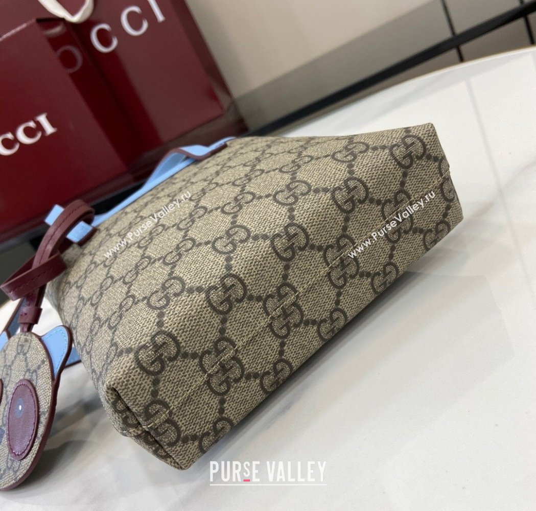 Gucci GG Canvas Mini Bag with Charm Blue 2025 831899 (XLU-250117027)