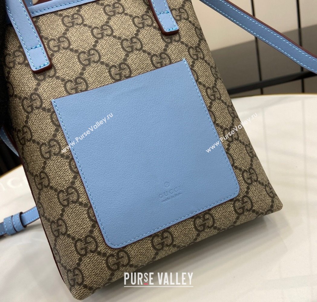 Gucci GG Canvas Mini Bag with Charm Blue 2025 831899 (XLU-250117027)