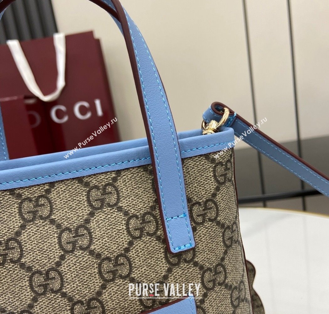 Gucci GG Canvas Mini Bag with Charm Blue 2025 831899 (XLU-250117027)