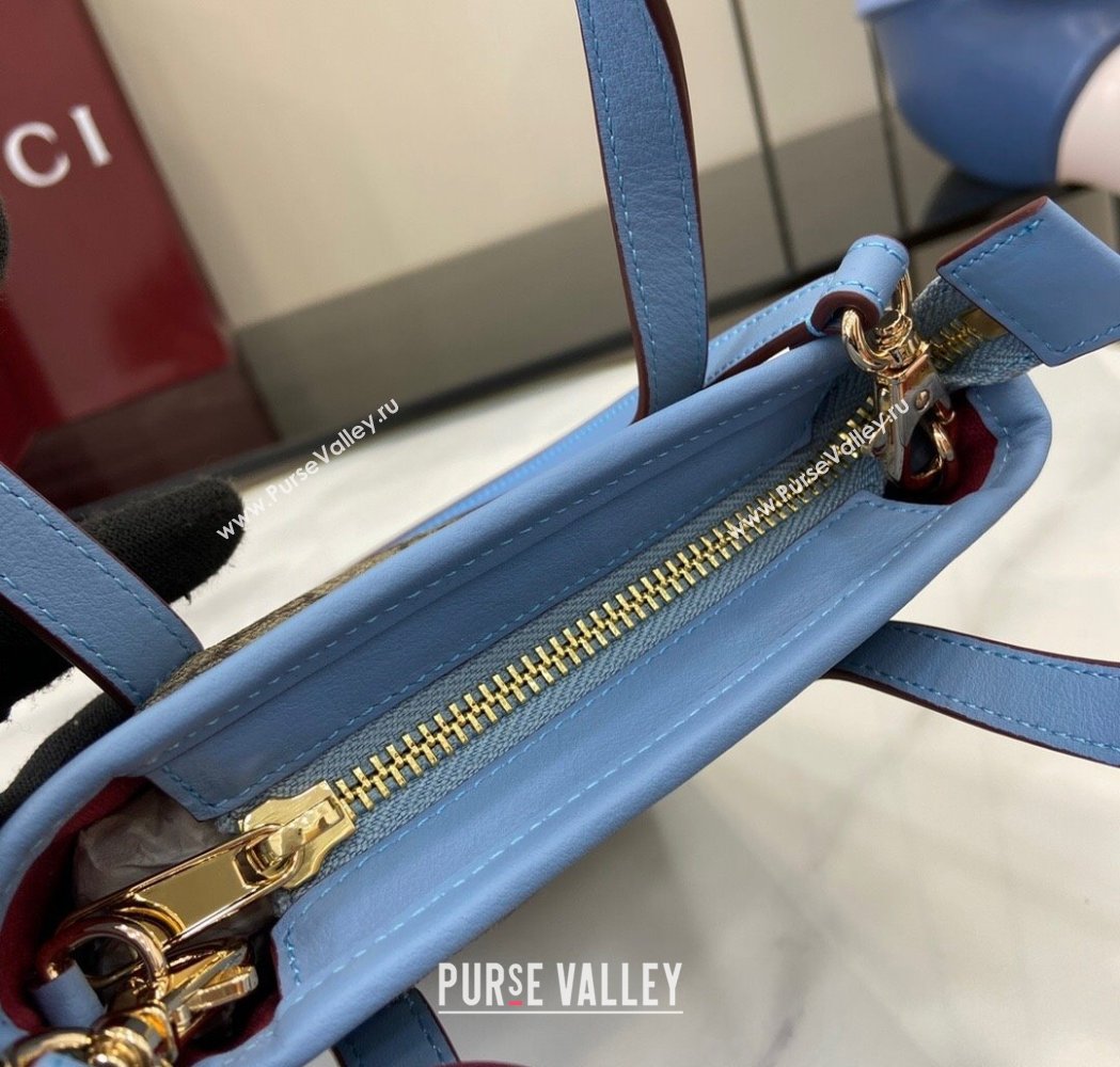 Gucci GG Canvas Mini Bag with Charm Blue 2025 831899 (XLU-250117027)