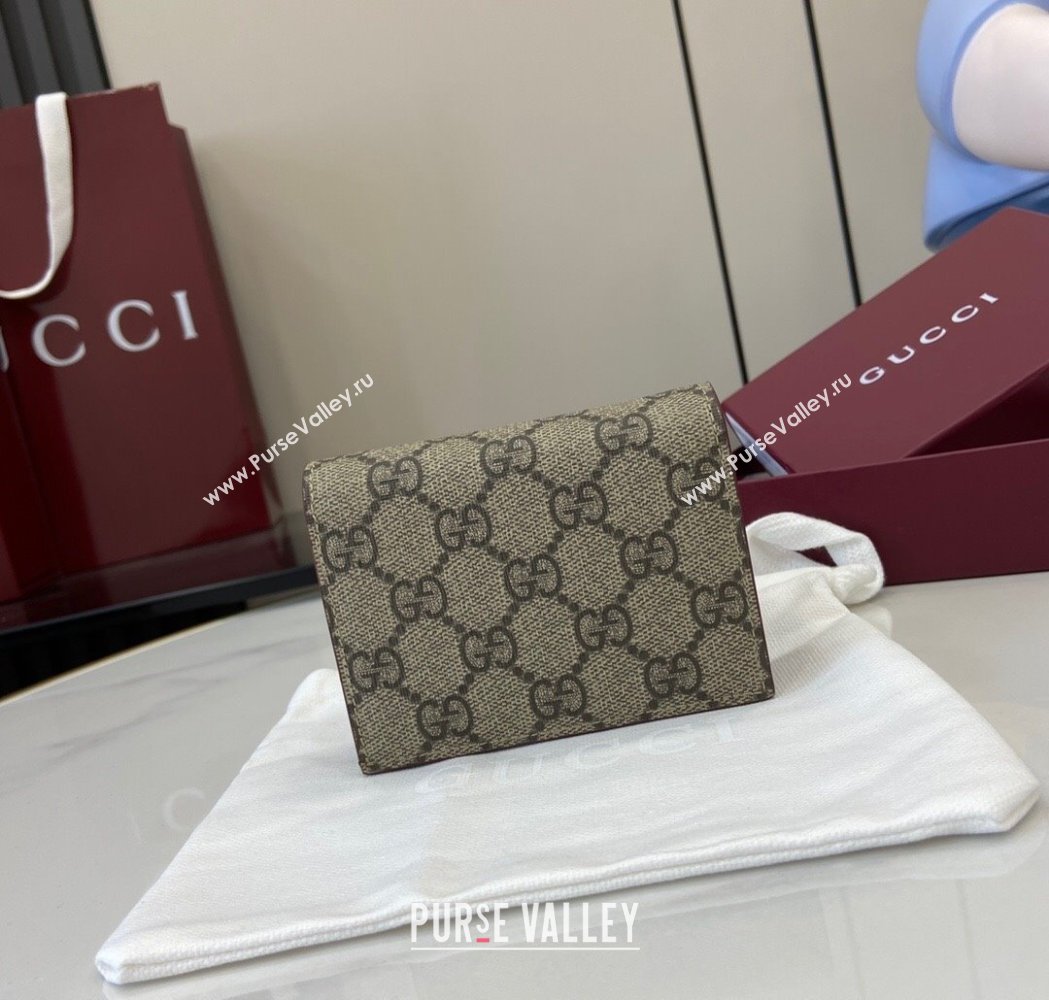Gucci GG Canvas Mini Compact Wallet with Cat Detail 2025 818767 (XLU-250117028)