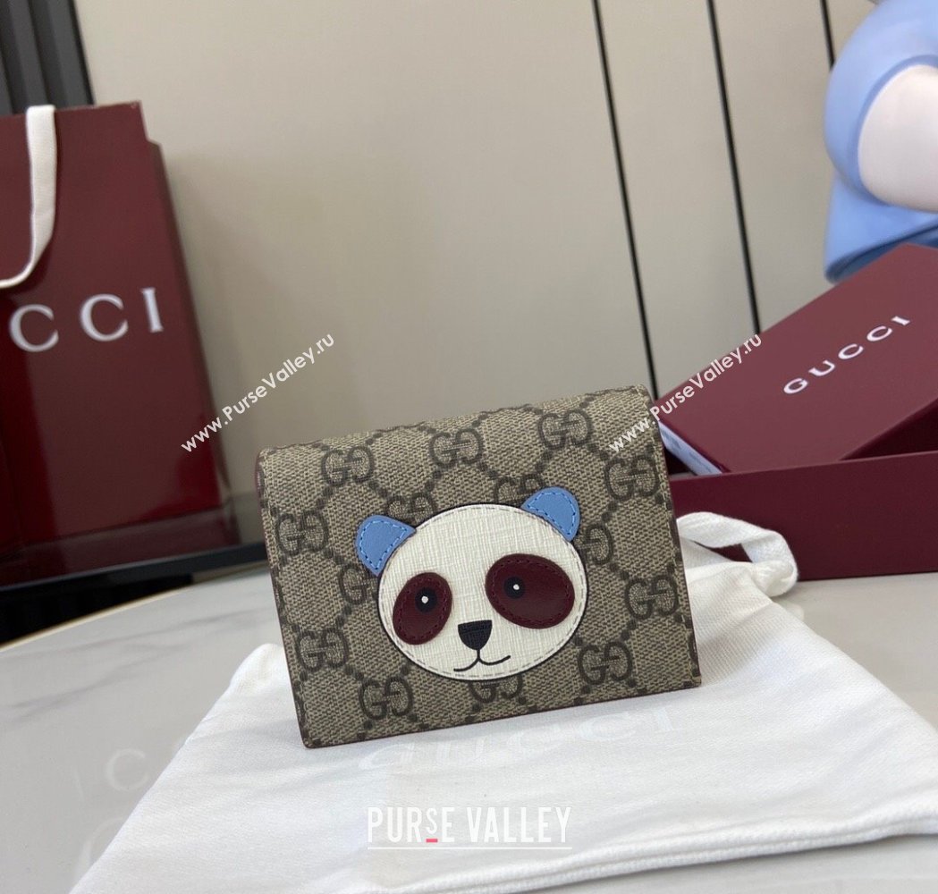 Gucci GG Canvas Mini Compact Wallet with Panda Detail 2025 818767 (XLU-250117029)