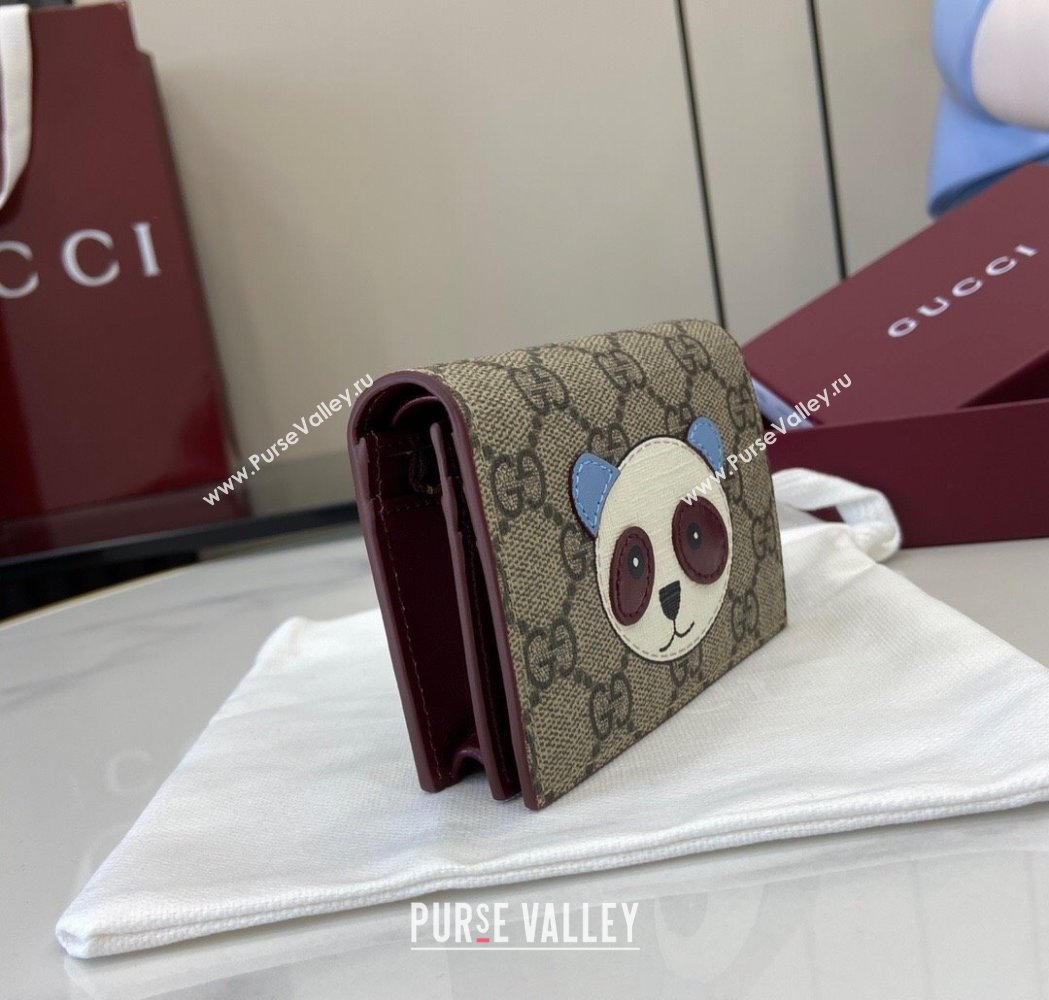 Gucci GG Canvas Mini Compact Wallet with Panda Detail 2025 818767 (XLU-250117029)