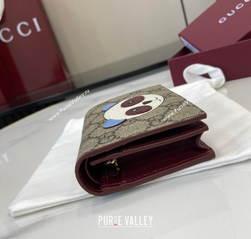 Gucci GG Canvas Mini Compact Wallet with Panda Detail 2025 818767 (XLU-250117029)