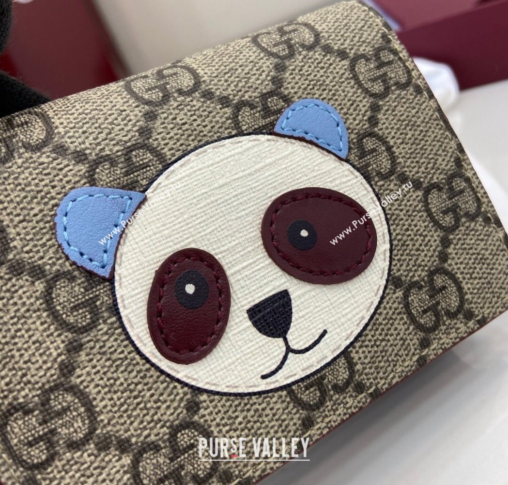 Gucci GG Canvas Mini Compact Wallet with Panda Detail 2025 818767 (XLU-250117029)