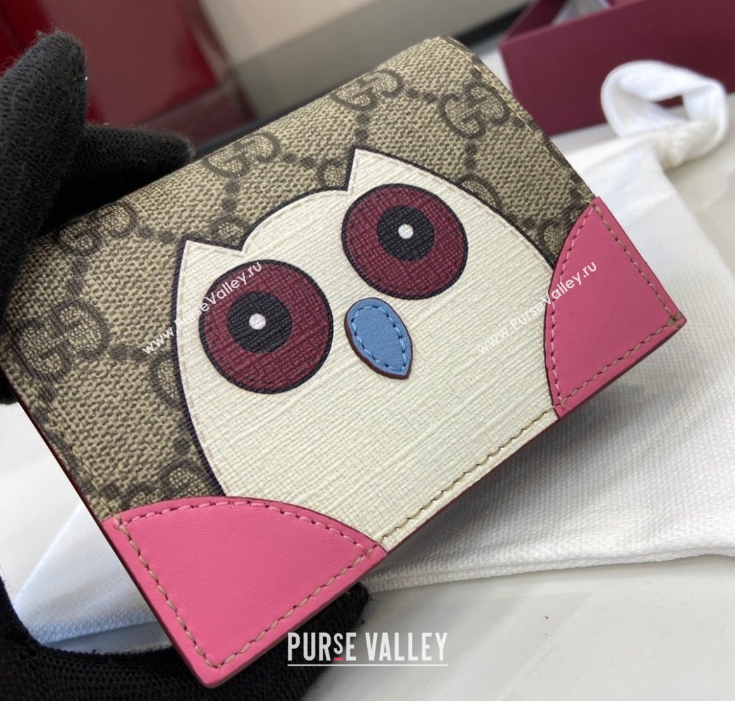 Gucci GG Canvas Mini Compact Wallet with Owl Detail 2025 818767 (XLU-250117030)