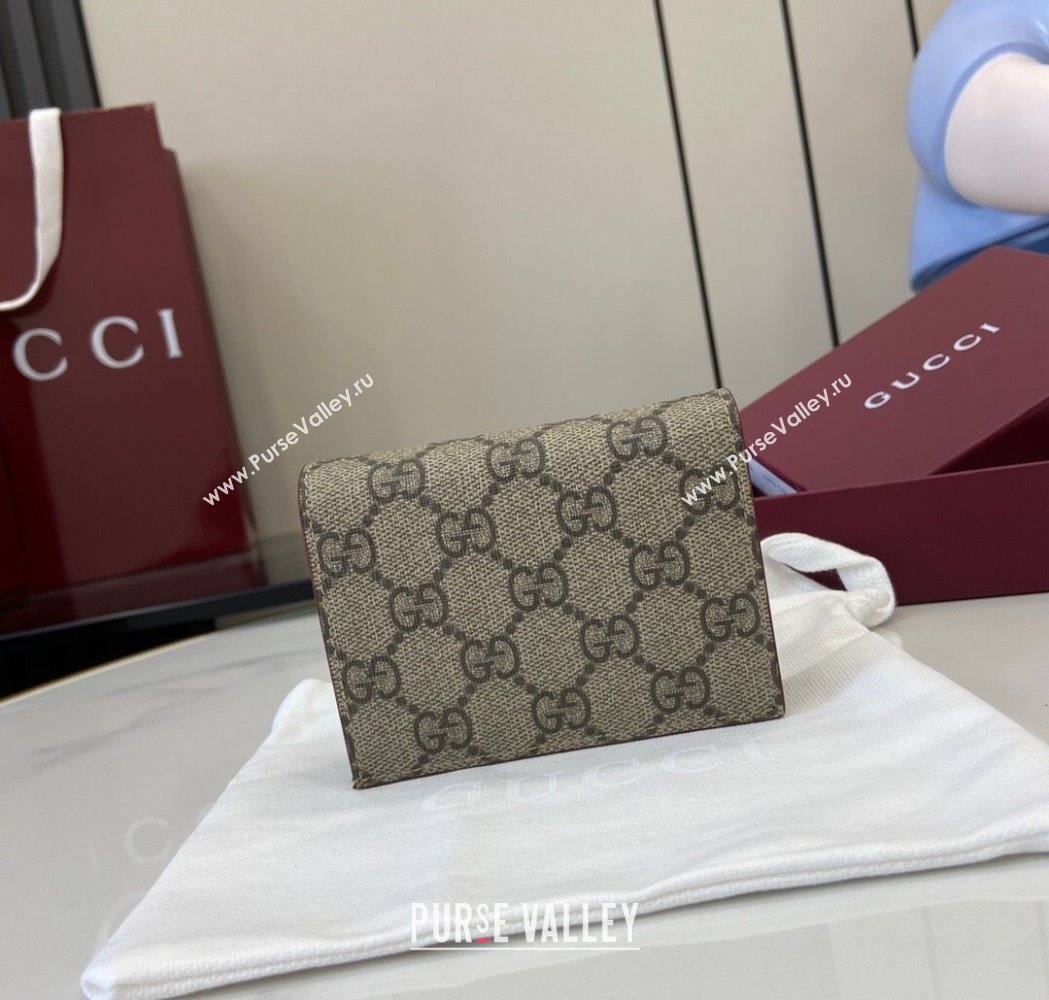 Gucci GG Canvas Mini Compact Wallet with Dog Detail 2025 818767 (XLU-250117031)