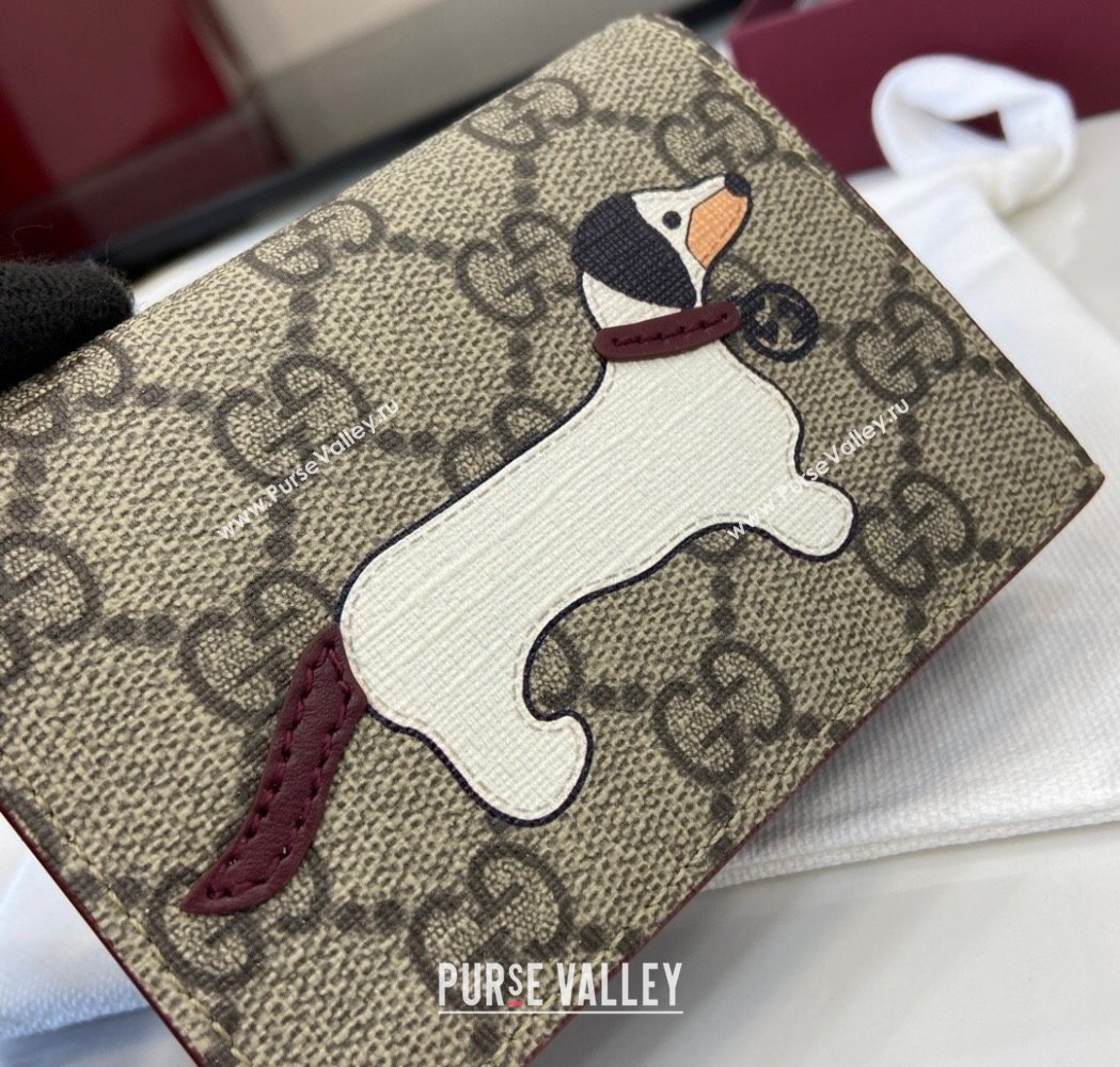 Gucci GG Canvas Mini Compact Wallet with Dog Detail 2025 818767 (XLU-250117031)