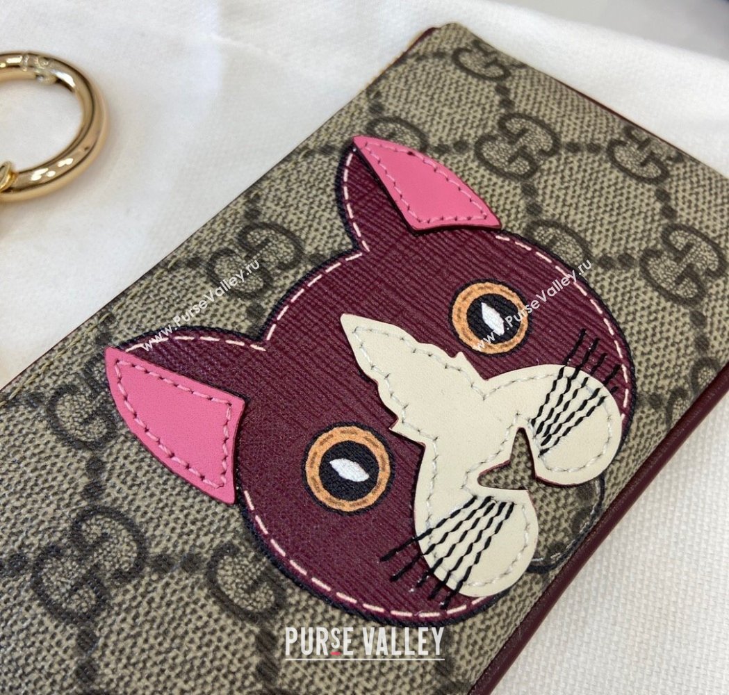 Gucci GG Canvas Key Case with Cat Detail 2025 818768 (XLU-250117032)