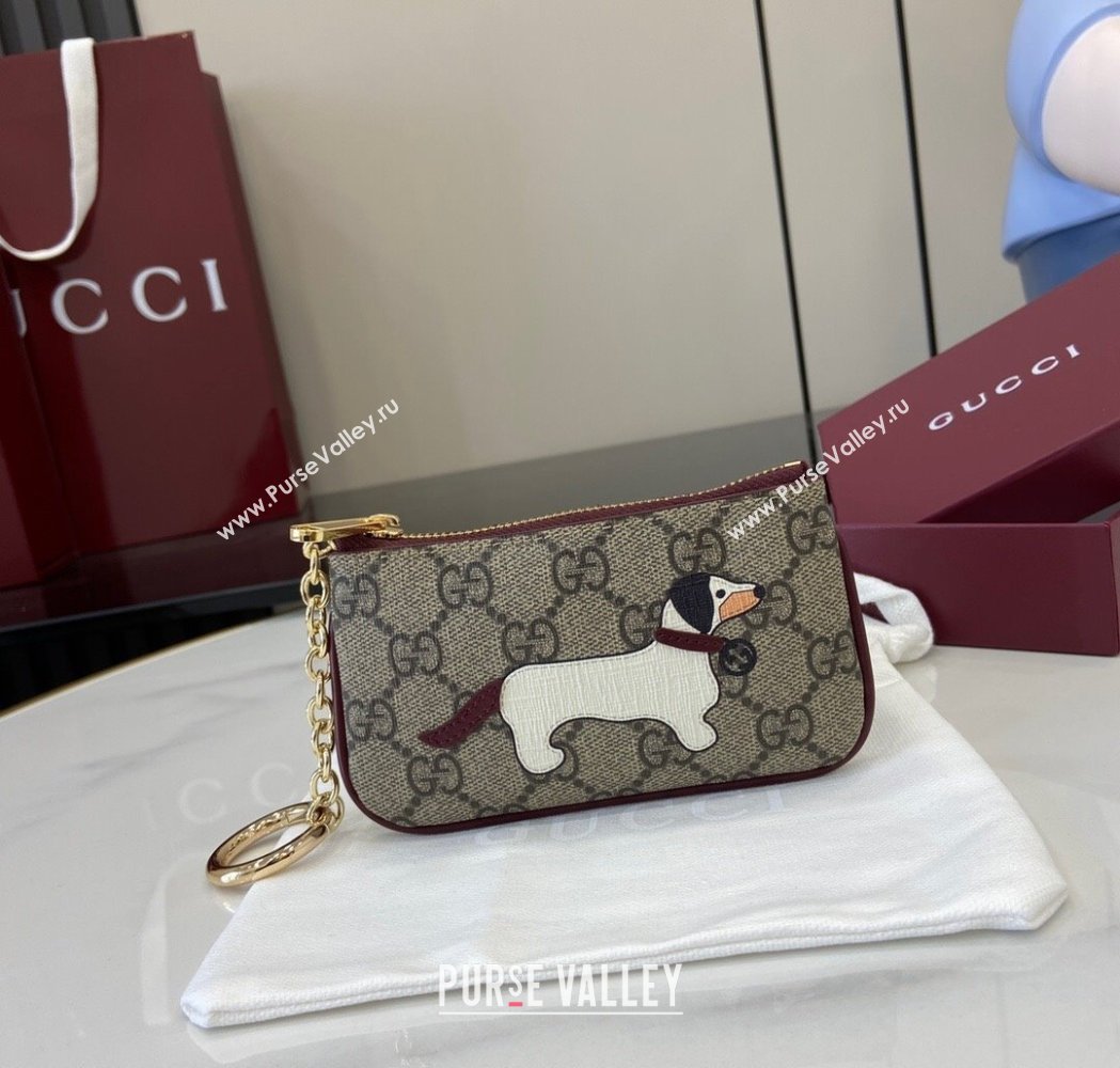 Gucci GG Canvas Key Case with Dog Detail 2025 818768 (XLU-250117035)