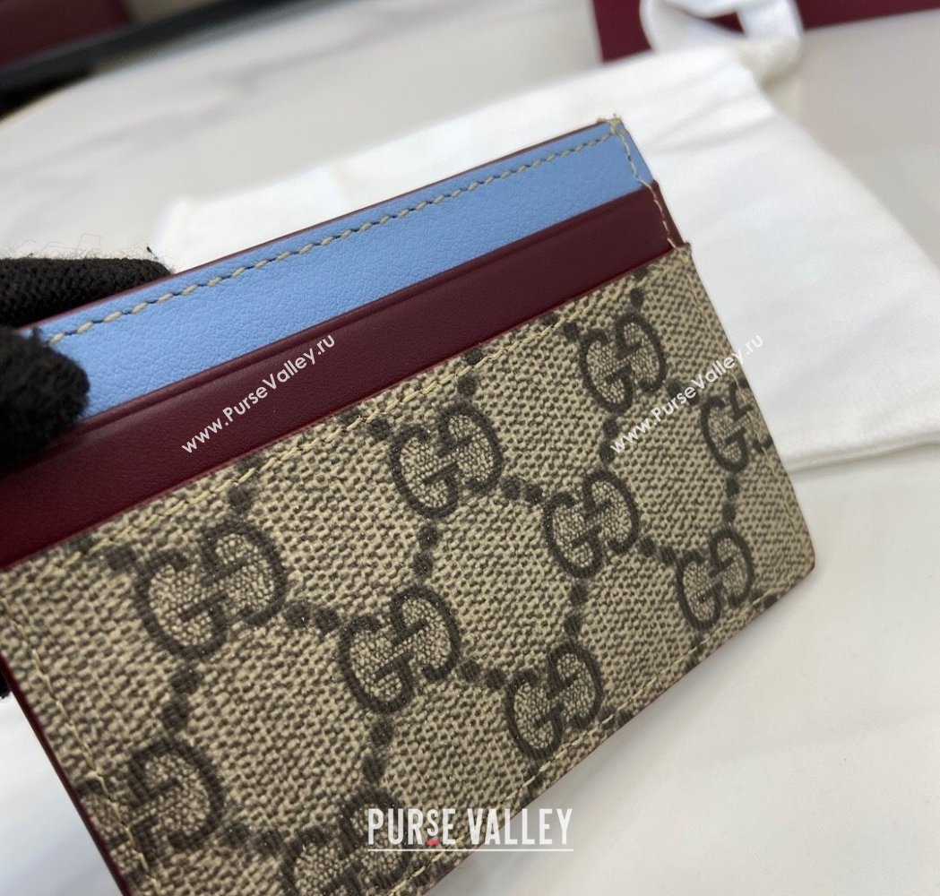 Gucci Bi-Color GG Canvas Card Case Wallet with Panda Detail 2025 818769 (XLU-250117037)