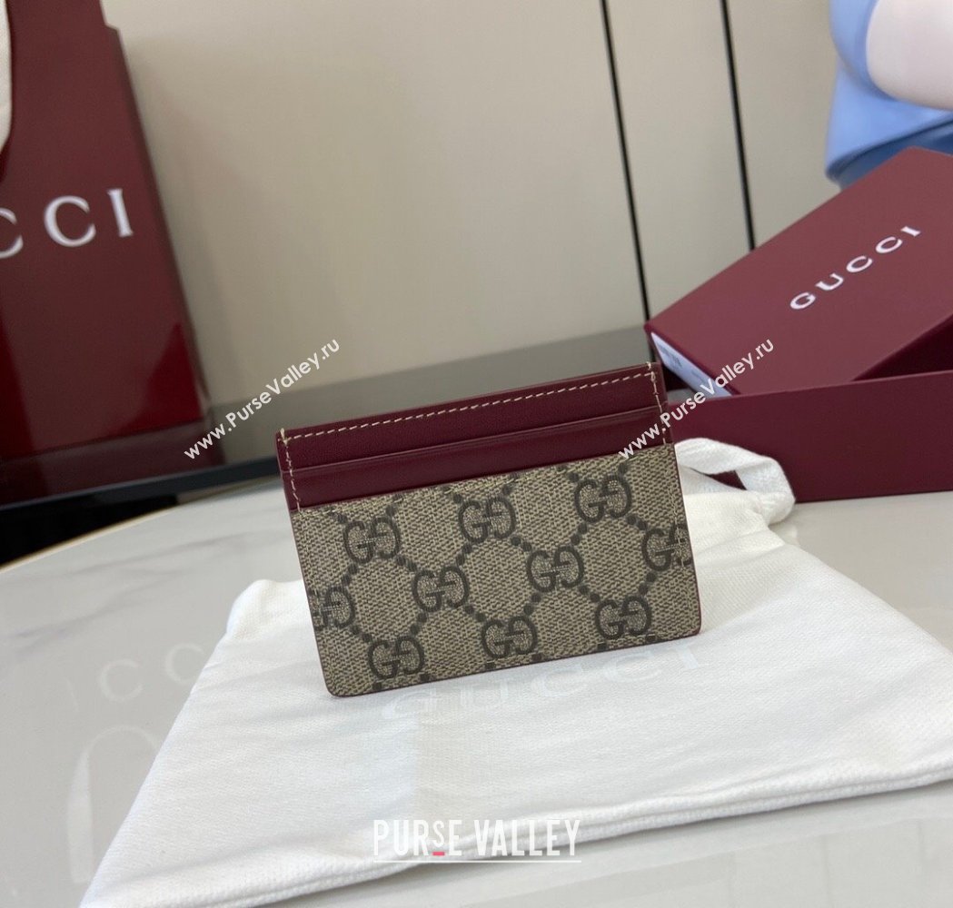 Gucci Bi-Color GG Canvas Card Case Wallet with Owl Detail 2025 818769 (XLU-250117038)