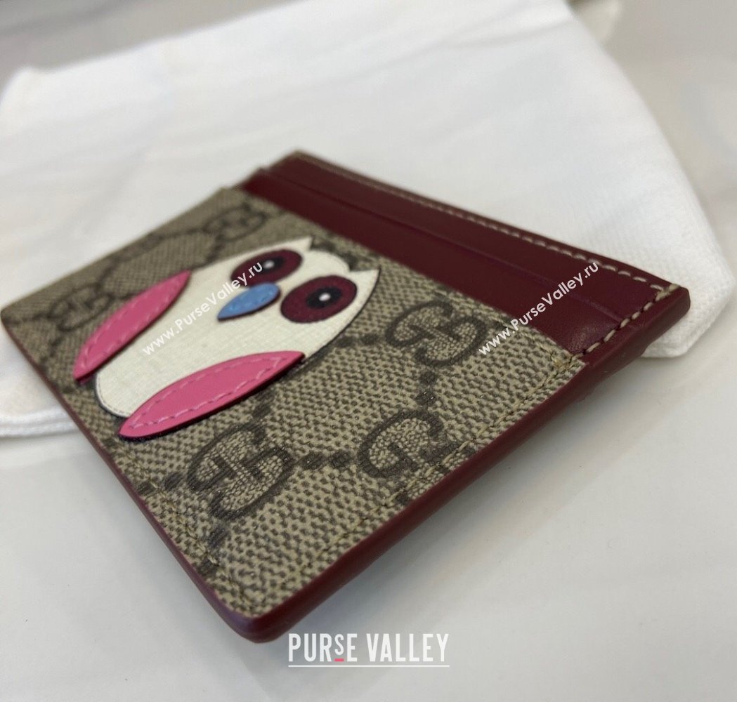 Gucci Bi-Color GG Canvas Card Case Wallet with Owl Detail 2025 818769 (XLU-250117038)