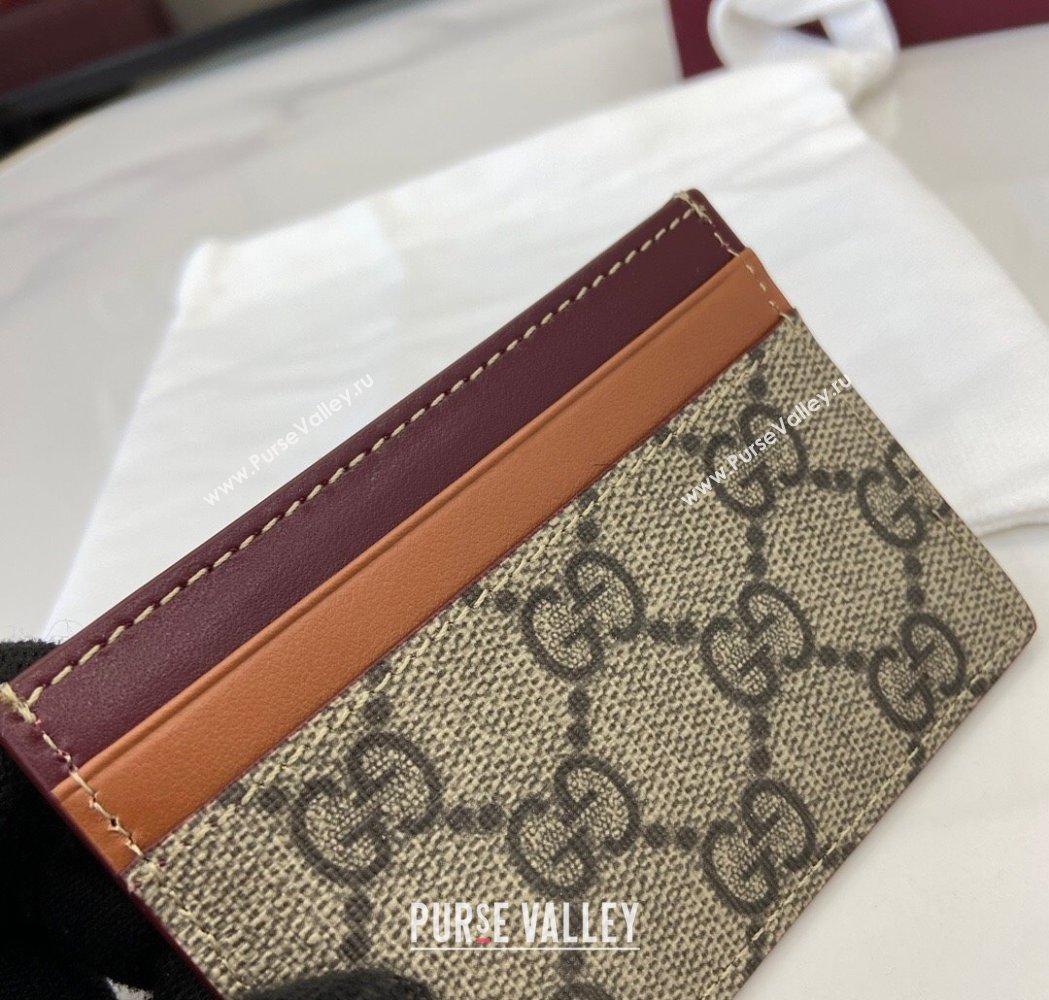 Gucci Bi-Color GG Canvas Card Case Wallet with Dog Detail 2025 818769 (XLU-250117039)