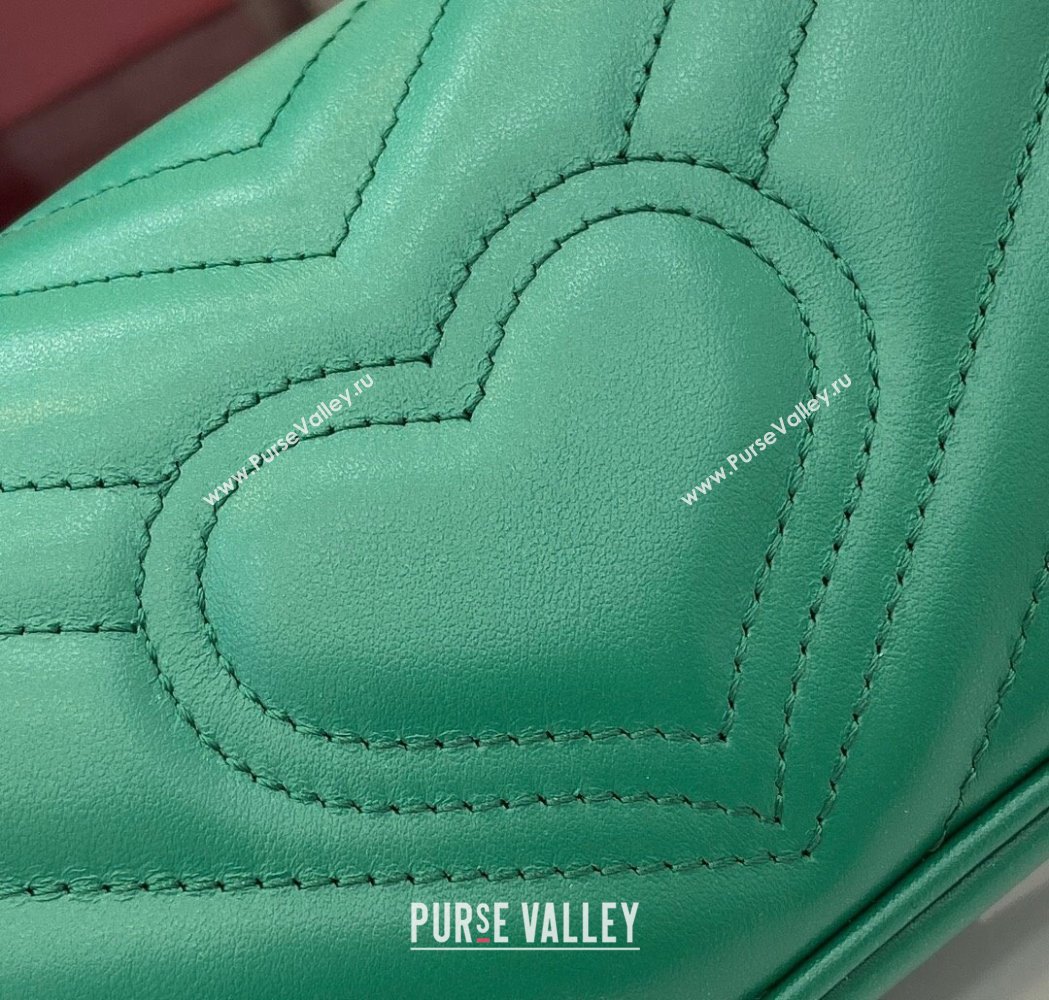 Gucci GG Marmont Matelasse Leather Super Mini Bag ‎476433 Green 2025 (XLU-250117041)