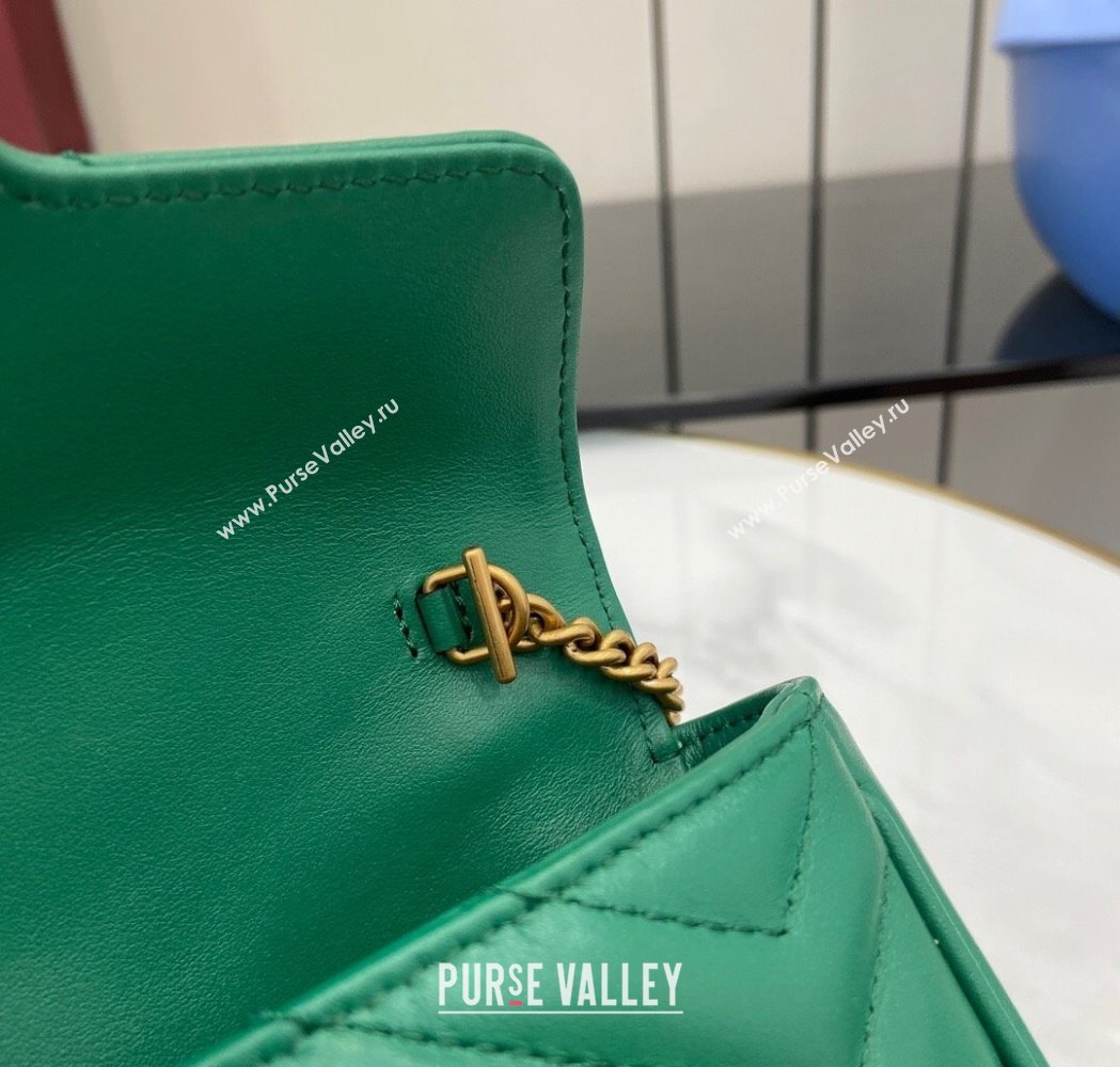Gucci GG Marmont Matelasse Leather Super Mini Bag ‎476433 Green 2025 (XLU-250117041)