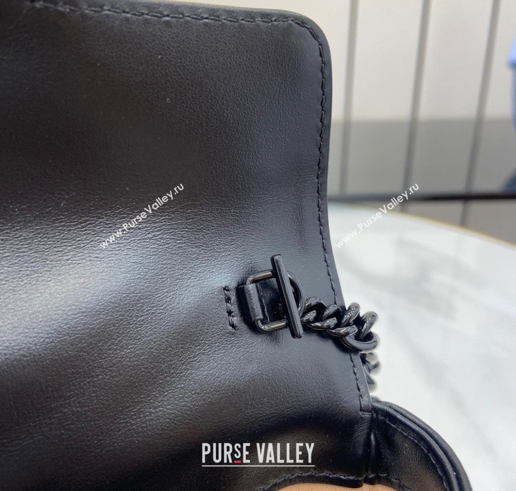 Gucci GG Marmont Chain Belt bag 699757 All Black 2025 (XLU-250117046)