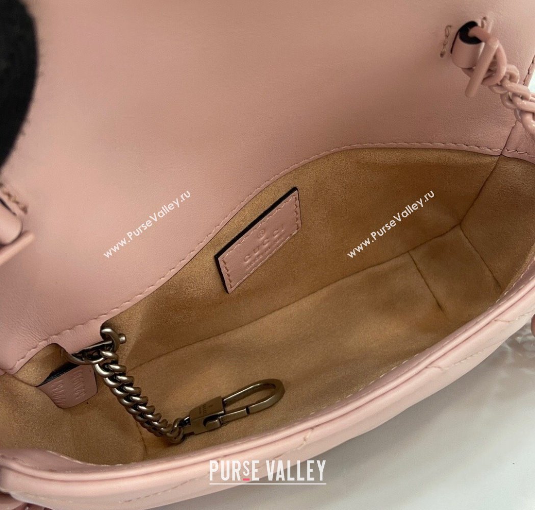 Gucci GG Marmont Chain Belt bag 699757 All Light Pink 2025 (XLU-250117047)